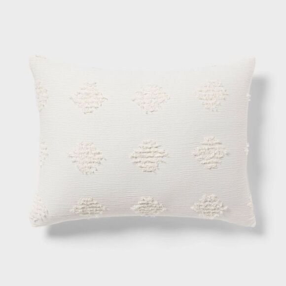 Threshold -  Jacquard Comforter Set Solid Crinkled Ye Ivory - Picture 4 of 4